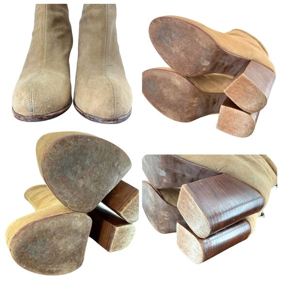 Jeffrey Campbell Rumble Ankle Boots Women's 8 Havana Tan Suede Block Heel Bootie - Picture 10 of 11